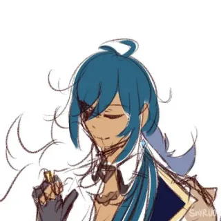 🐾 Kaeya Genshin Impact Anime, Jogo, Genshin Impact, Kaeya Alberich, Cryo, Cabelo azul telegram sticker