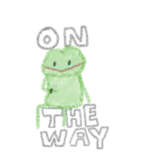 ⏱ ON THE WAY a caminho, verde, fofo, android telegram sticker