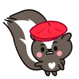 🥰 puzzola, animale, cartone animato, carino, basco telegram sticker