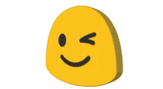 😉 emoji, winking face, smile, yellow telegram sticker