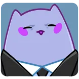 😙 gatto, carino, viola, animale, cartone animato telegram sticker