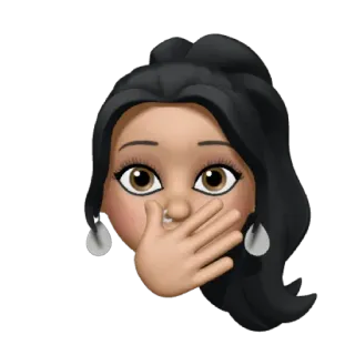 💀 emoji, frau, geschockt, stille, überrascht, schock, ängstlich whatsapp sticker