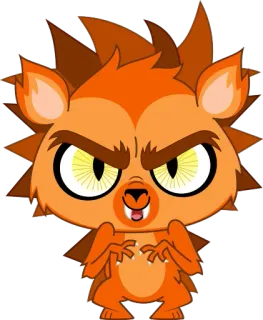 😡 Cartoon, Tier, Wütend, Orange telegram sticker