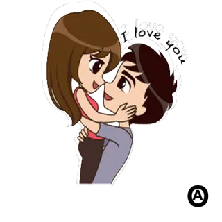 👩 I love you amor, pareja, dibujos animados, romance, relación, afecto telegram sticker