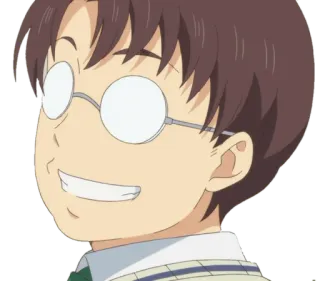 😁 anime, cartone animato, personaggio, occhiali, sorridente telegram sticker