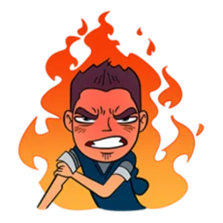 😡 Wut, Feuer, Raserei, Emotion, Cartoon, Figur telegram sticker