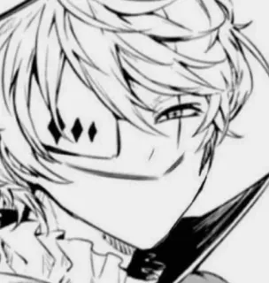 🎭 Fyodor Dostoevsky Bungou Stray Dogs 动漫, 漫画, 反派, 坏笑, 眼罩 telegram sticker