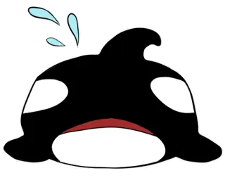 😲 косатка, кит, мультфильм, наклейка, милый, животное telegram sticker