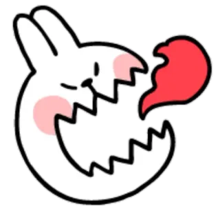 🤬 conejo, monstruo, lindo, dibujo animado, animal, corazón, ilustración telegram sticker