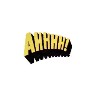 🥰 AHHH! onomatopoeia, comic book, yelling, cartoon, sound effect telegram sticker