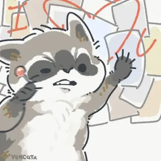 📈 raccoon, animal, cute, cartoon telegram sticker