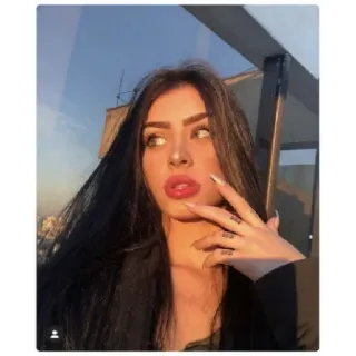 🤔 mulher, menina, retrato, beleza, selfie telegram sticker