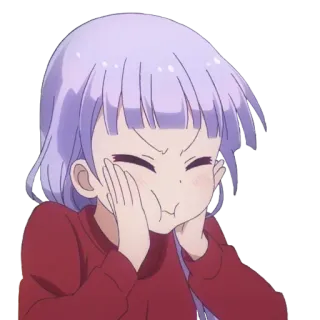 😱 Anime, Garota, Desenho animado, Fofo, Engraçado, Cabelo roxo, Expressão telegram sticker