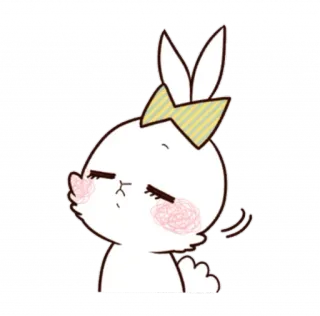 😒 coelho, fofo, animal, desenho animado, adesivo, sticker telegram sticker