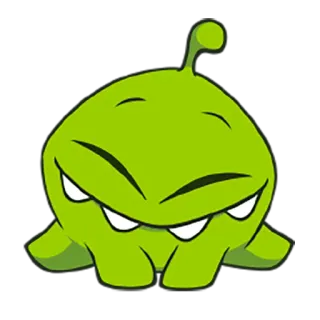 ☺️ Om Nom Cut the Rope Om Nom, Cut the Rope, spel, groen, monster, cartoon telegram sticker