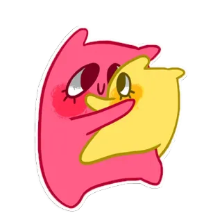 ❤️ Мультфильм, Объятие, Милый, Каваий, Дружба, Любовь telegram sticker