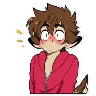 😳 Anime, Desenho animado, Personagem, Veado, Corado, Furry telegram sticker