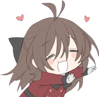 ☺️ Аниме, Милый, Мультфильм, Чиби, Сердечки, Каваи telegram sticker