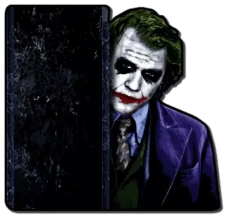 👀 Joker The Dark Knight Joker, The Dark Knight, villain, DC Comics, clown, Heath Ledger telegram sticker