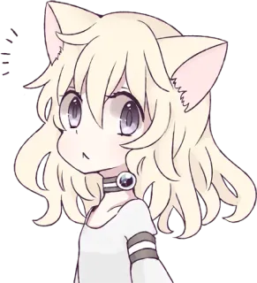 🙄 anime, catgirl, kawaii, manga, cute, chibi, kemonomimi, illustration telegram sticker