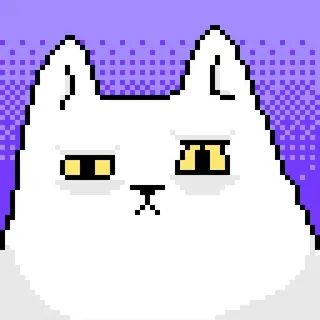 😕 แมว, พิกเซลอาร์ต, สัตว์, น่ารัก, สติกเกอร์, การ์ตูน, สัตว์เลี้ยง telegram sticker