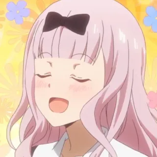 😌 Chika Fujiwara Kaguya-sama: Love Is War anime, chibi, manga, kawaii, happy, chika, fujiwara whatsapp sticker