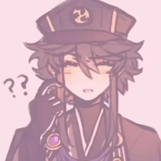 🌟 ?? Anime, Signo de interrogación, Pensando, Confundido, Personaje, Sombrero whatsapp sticker