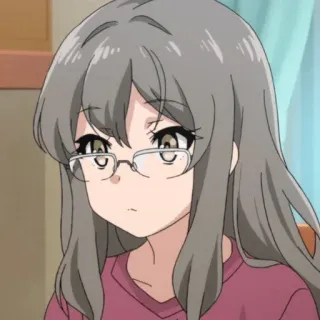 🧪 Anime, Lunettes, Fille, Dessin animé, Personnage telegram sticker