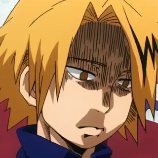 🎭 Denki Kaminari My Hero Academia Аниме, Моя геройская академия, Денки Каминари, Мультфильм, Выражение лица, Смущенный whatsapp sticker