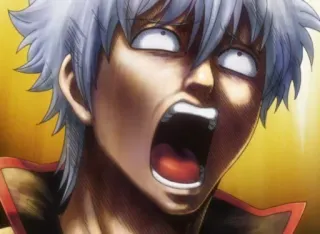 🔷 Sakata Gintoki Gintama anime, manga, shocked, funny, Sakata Gintoki, Gintama telegram sticker