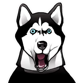 😵 Husky, Chó, Tức giận, Meme, Động vật telegram sticker