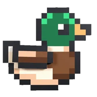 😏 pixel art, duck, animal, bird, 8-bit telegram sticker