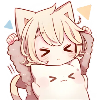 😣 Anime, Chat, Mignon, Kawaii, Chibi, Manga telegram sticker