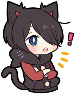 ❗ Katze, Anime, süß, erröten, kawaii, Anime Katze, Kätzchen whatsapp sticker