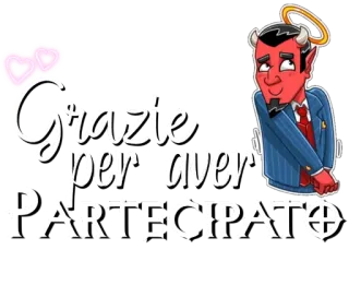 🙏 Grazie per aver partecipato diabo, anjo, obrigado, corações, auréola, terno telegram sticker