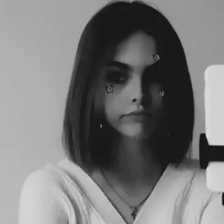 🖤 woman, portrait, butterfly, selfie telegram sticker