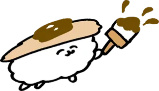 ☺️ Sushi, Comida, Desenho animado, Bonito, Kawaii, Comida japonesa, Ilustração whatsapp sticker