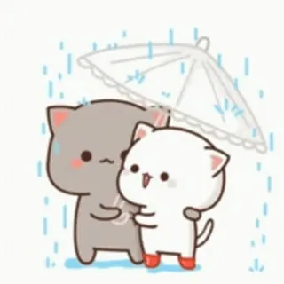 🎈 kat, paraplu, schattig, regen, kawaii, cartoon, dieren telegram sticker