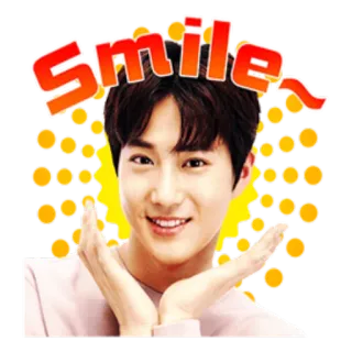 🙂 Smile~ sorriso, feliz, alegre, positivo, saudação, kpop, fofo telegram sticker