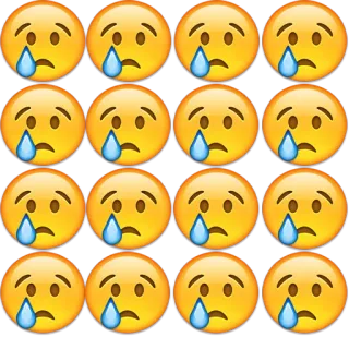 😢 llorando, emoji, triste, lágrimas, ánimo, expresión whatsapp sticker