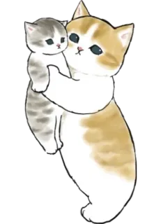 🥰 gato, gatinho, fofo, mãe, animal, amor, família telegram sticker
