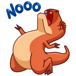 😩 WOOOG dinosaur, cartoon, orange, animal, woooog telegram sticker