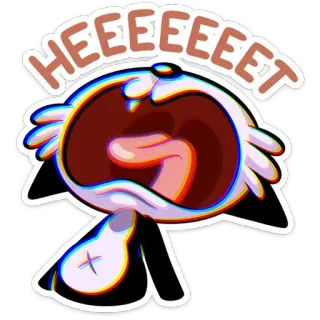 🗣 HEEEEEET Мультфильм, Крик, Смешной, Выражение, Мем, Крик telegram sticker