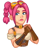 👏 kobieta, różowe włosy, gogle, steampunk, kreskówka, portret telegram sticker