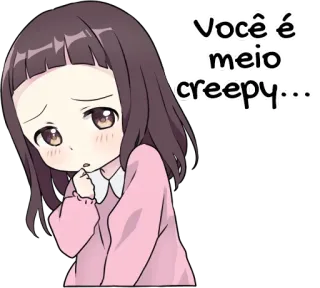 😣 Você é meio creepy... Anime, Mädchen, Gruselig, Süß, Traurig, Cartoon whatsapp sticker