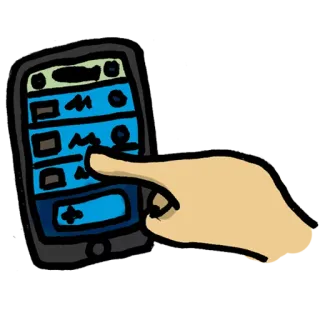 📲 Handy, Technik, Touchscreen, Finger, Hand, Gerät telegram sticker