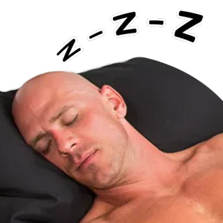 💤 Johnny Sins спящий, лысый, мужчина, подушка, уставший telegram sticker