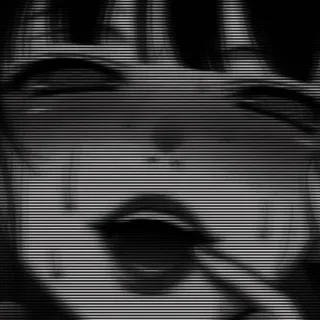 🖤 Anime, Ragazza, Dito, Arte, Bianco e nero, Manga telegram sticker