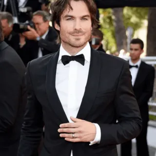 🖤 Ian Somerhalder aktor, selebriti, setelan jas, tuksedo, dasi kupu-kupu, pria, potret telegram sticker