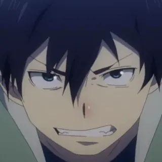 ☁️ Rin Okumura Blue Exorcist Anime, Blue Exorcist, Rin Okumura, Charakter, Wütend, Entschlossen telegram sticker